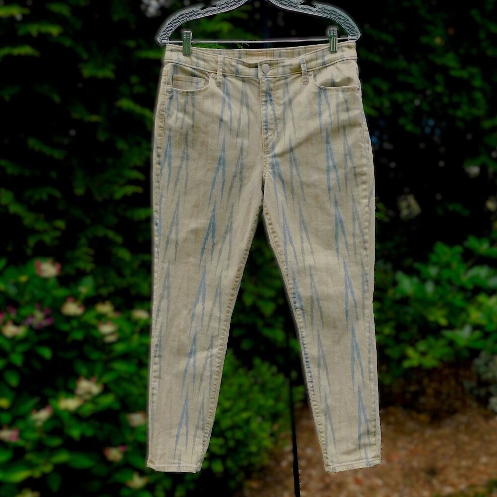 Loft 5-Pocket Printed Curvy Skinny Ankle Jeans